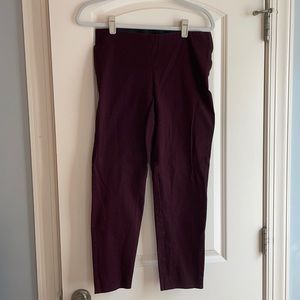 Maroon slim leg dress pants